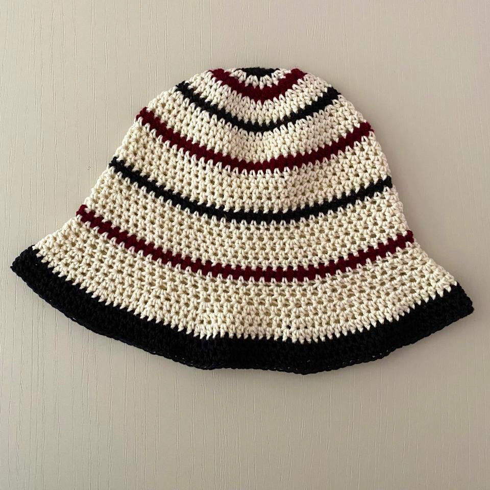 Cotton Summer Hat With Brim, Hand Crochet Bucket Hat, Crochet Sun