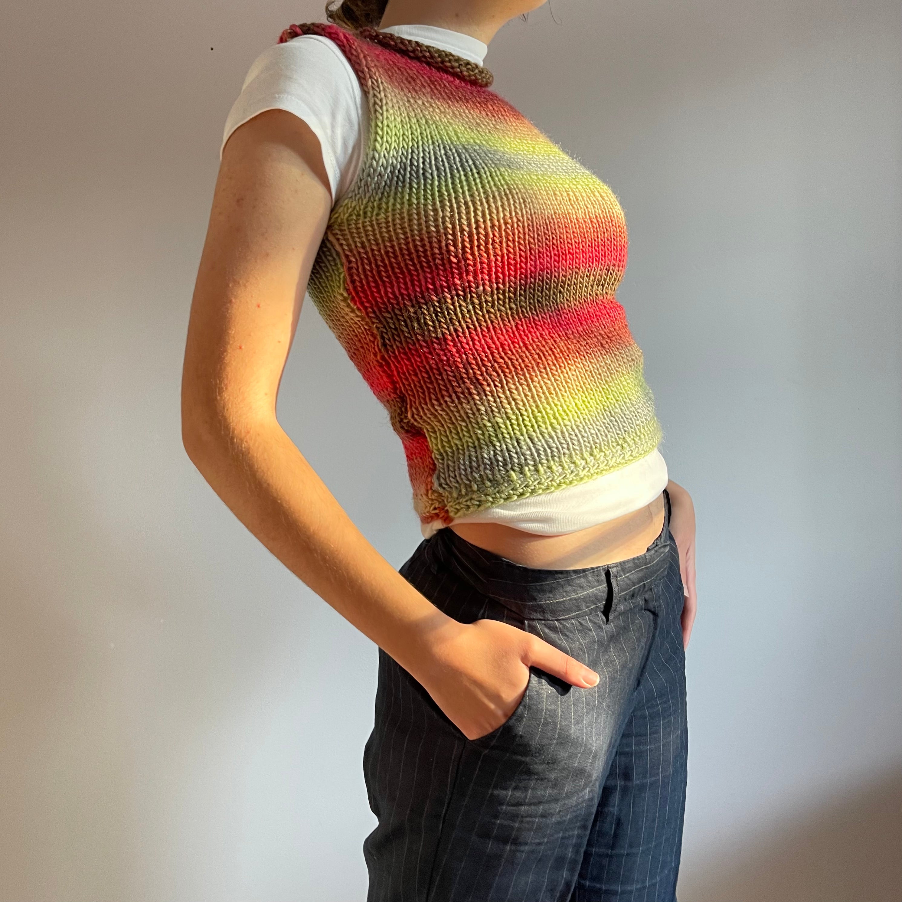 The Fireburst Vest - handmade knitted sweater vest – Yarns Truly