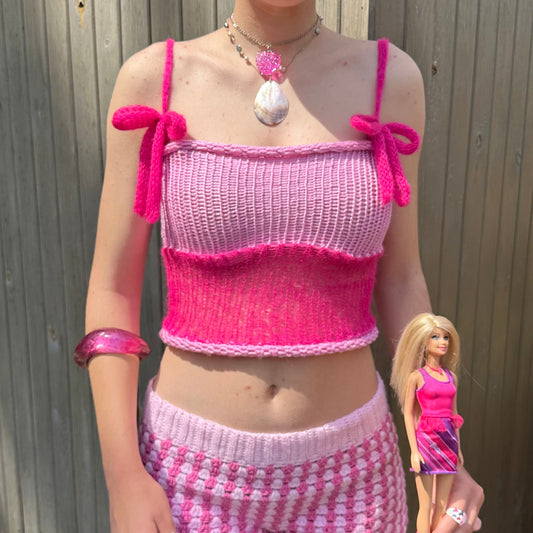 The Barbie Top 🎀 pink mohair bow top