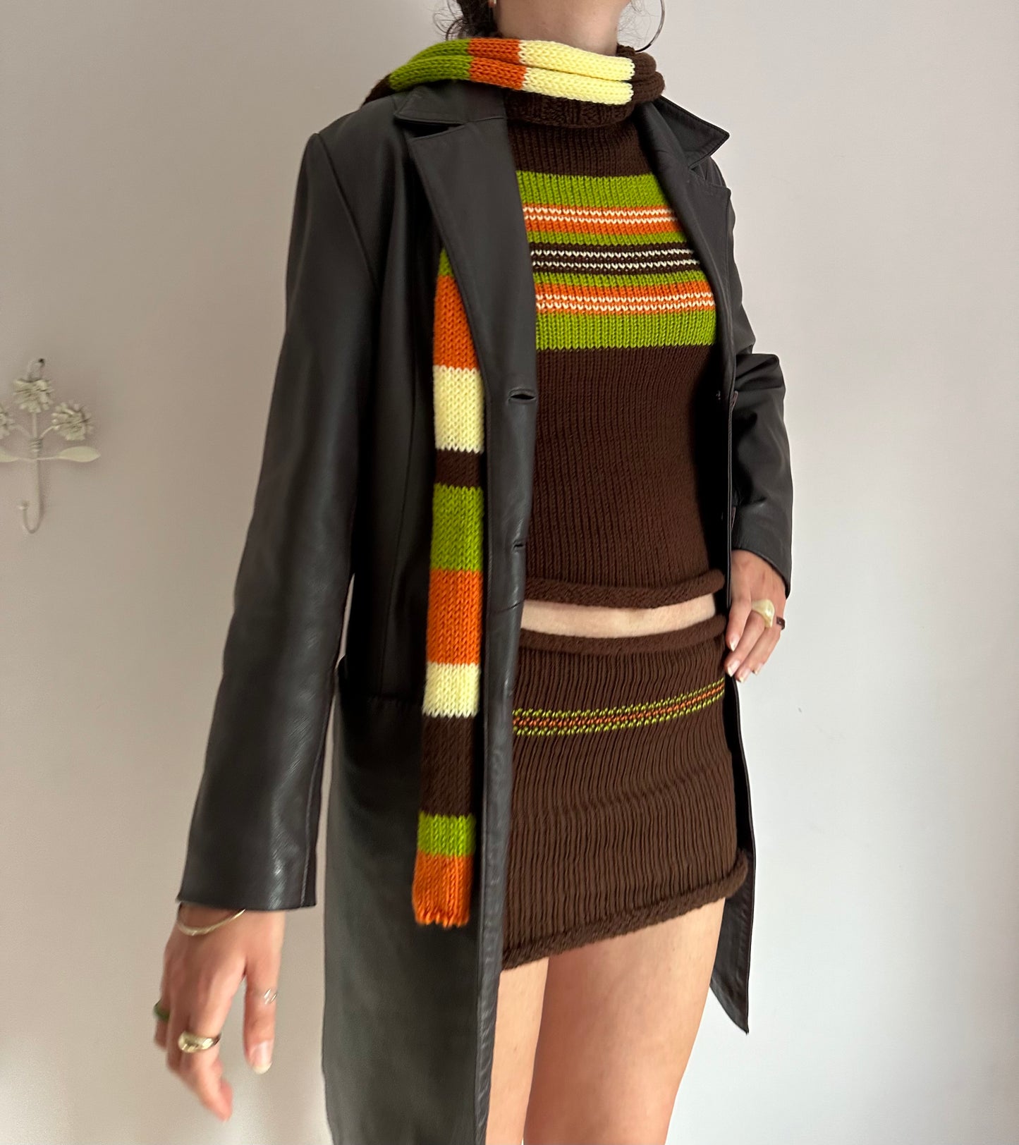 The Linea Set - matching turtleneck knit vest and mini skirt