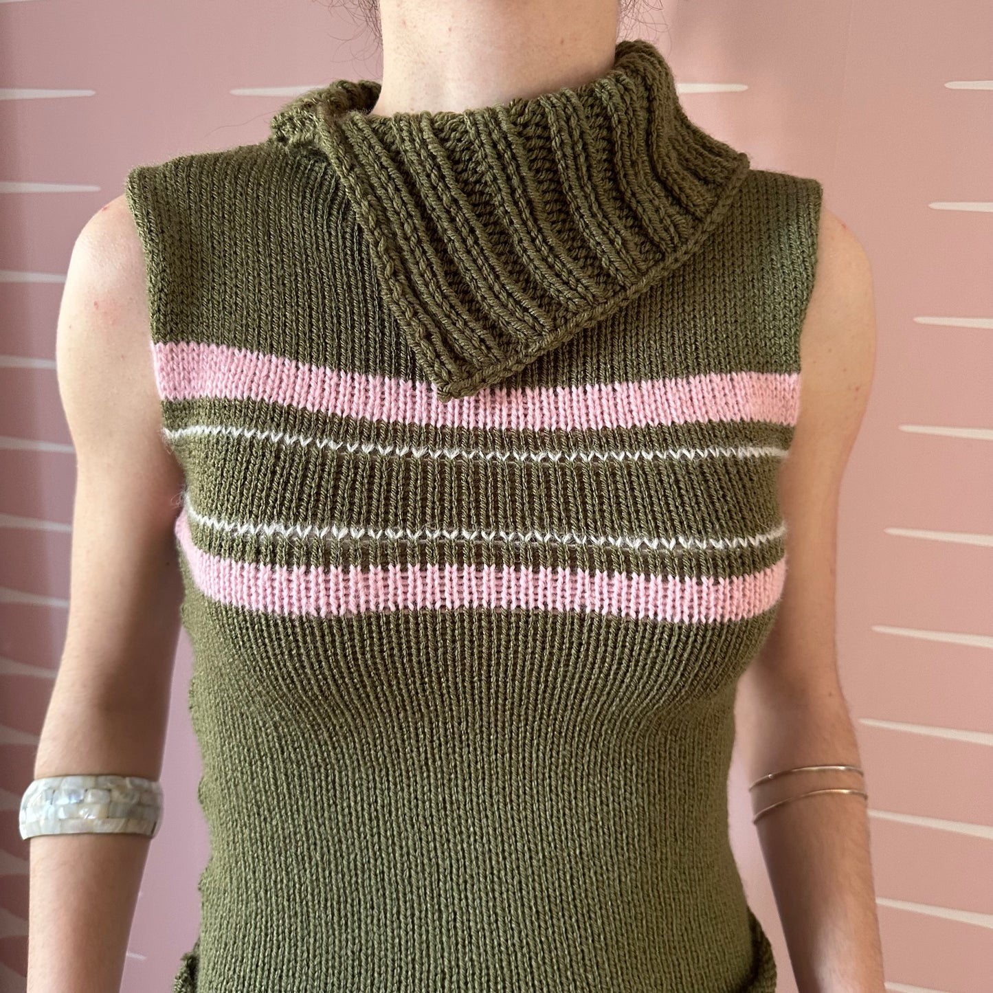 The Jade Set - matching turtleneck knit vest and mini skirt