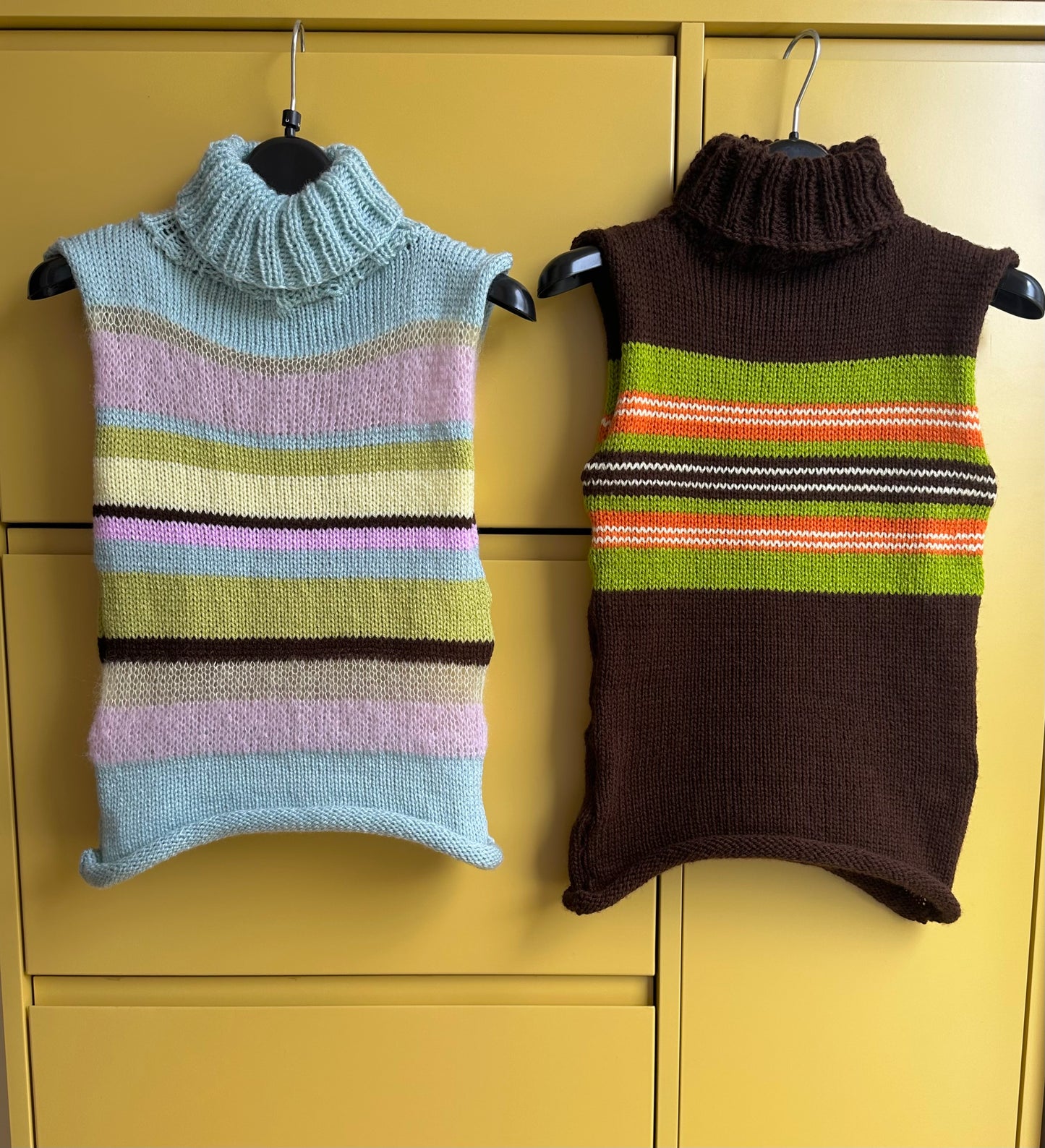 The Dahlia Vest - striped turtleneck knit vest