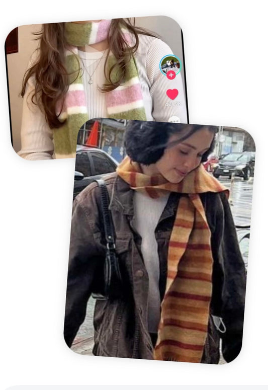 Private listing for 2 stripy scarves (thicker width) 💞