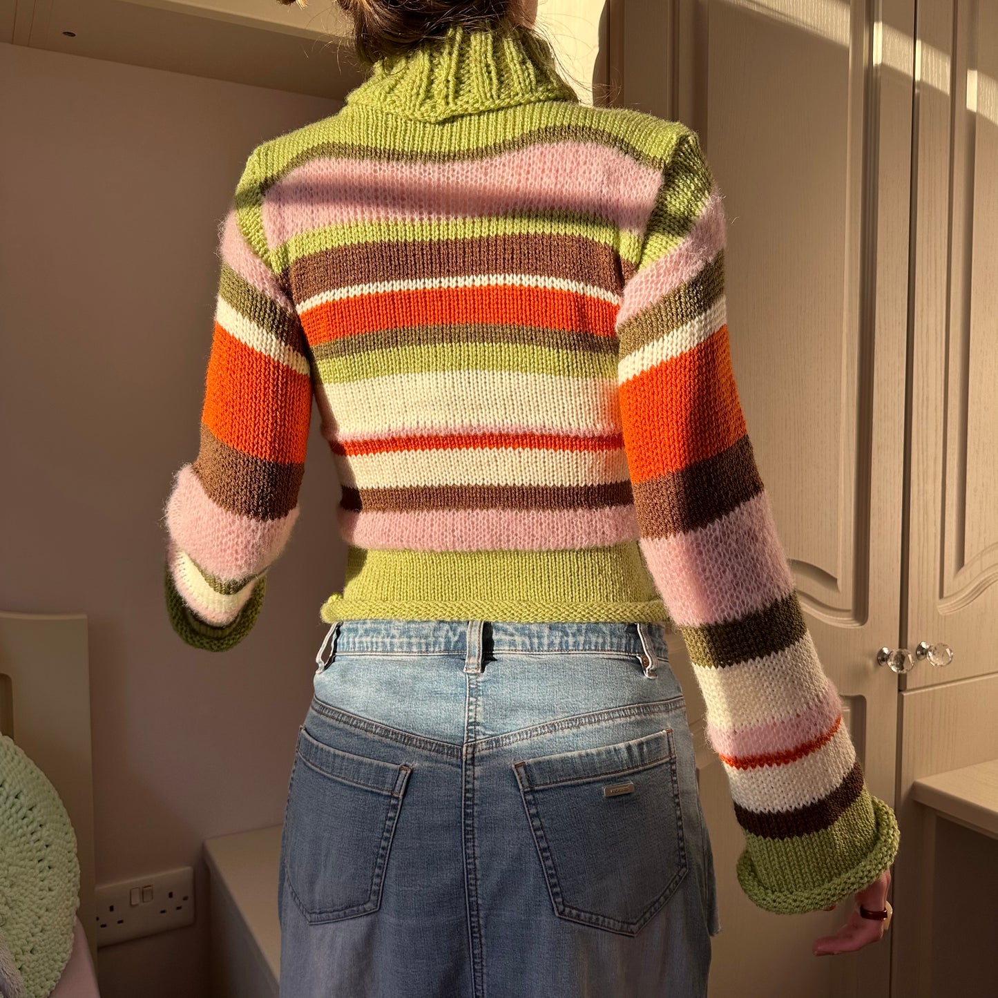 The Lola Jumper - striped roll neck knitted jumper