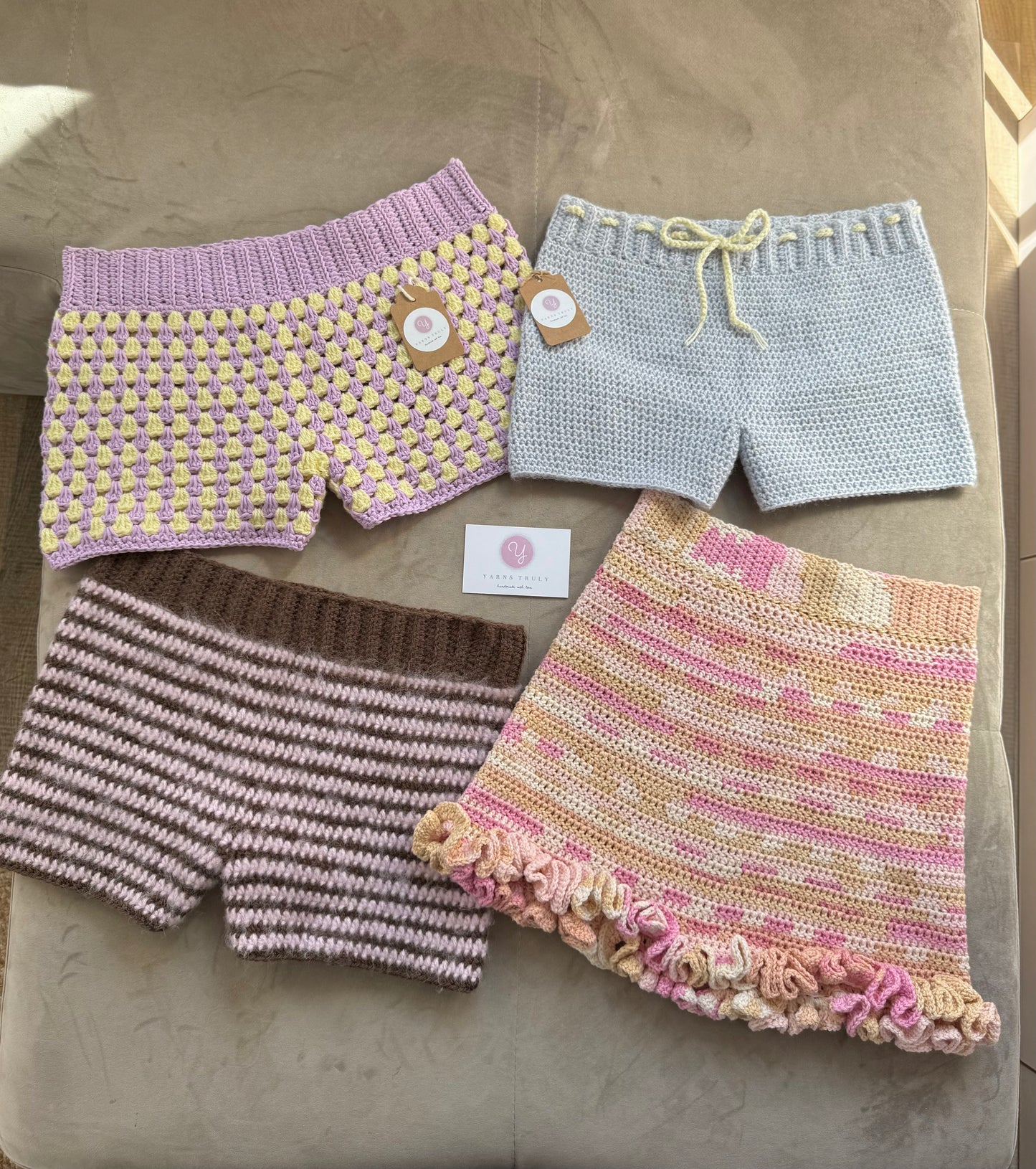 Handmade frilly crochet mini skirt - pre made