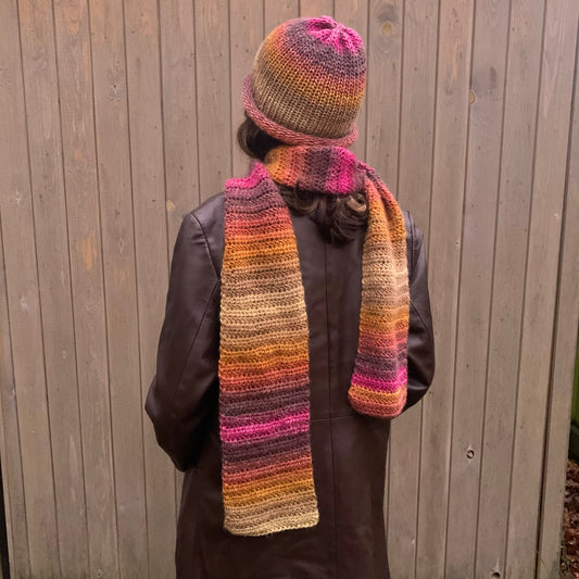 Handmade Sunset Shades ombré crochet scarf