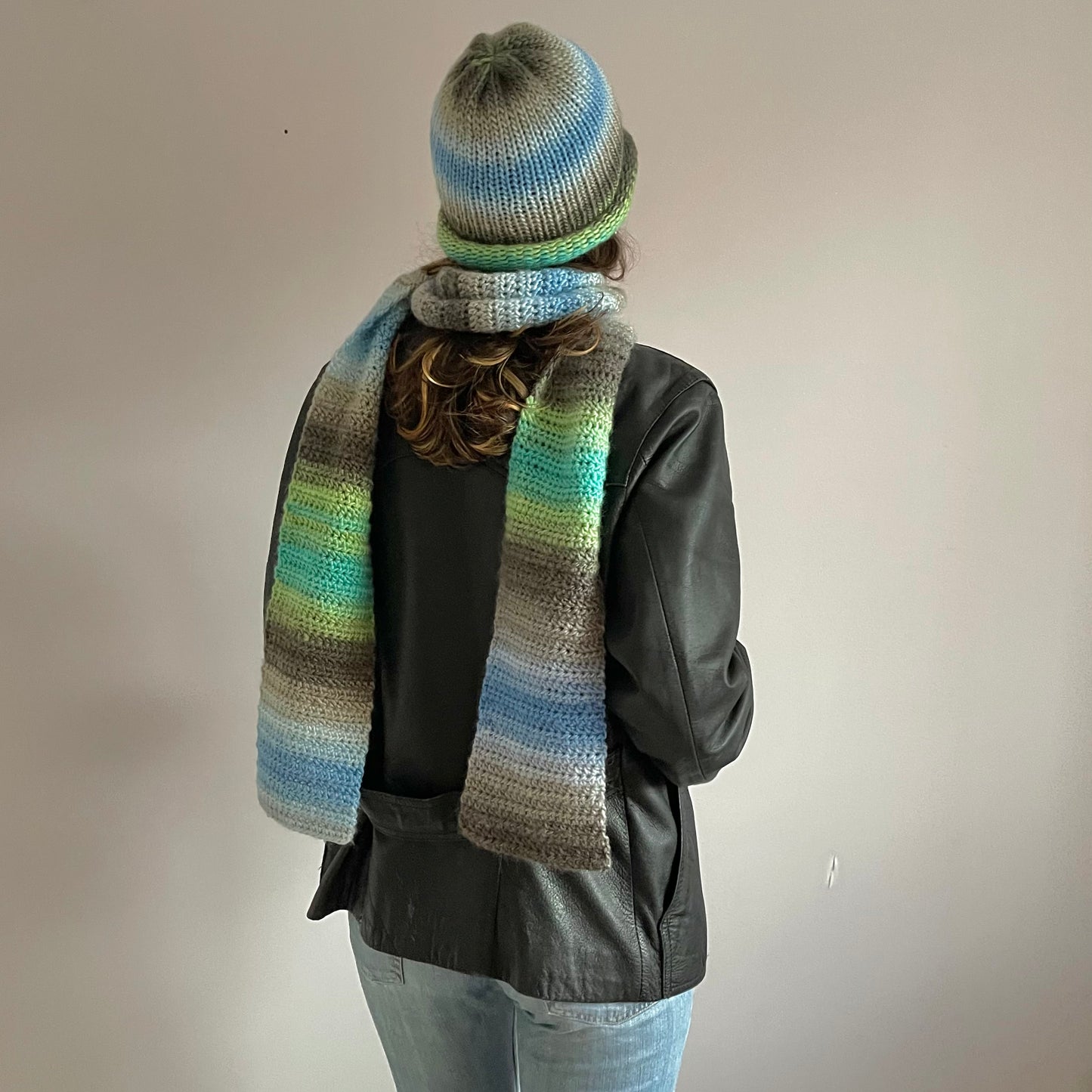 Handmade Ocean Shades crochet scarf