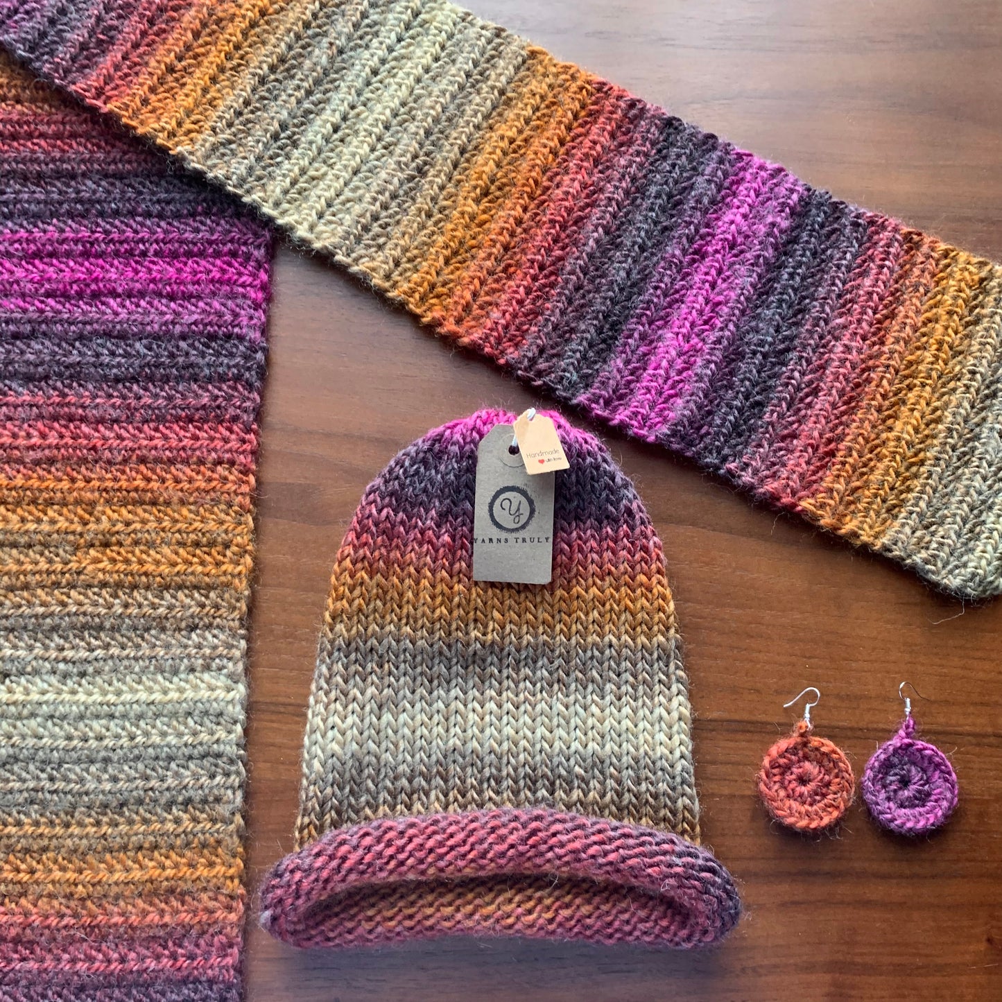 Handmade Sunset Shades ombré crochet scarf