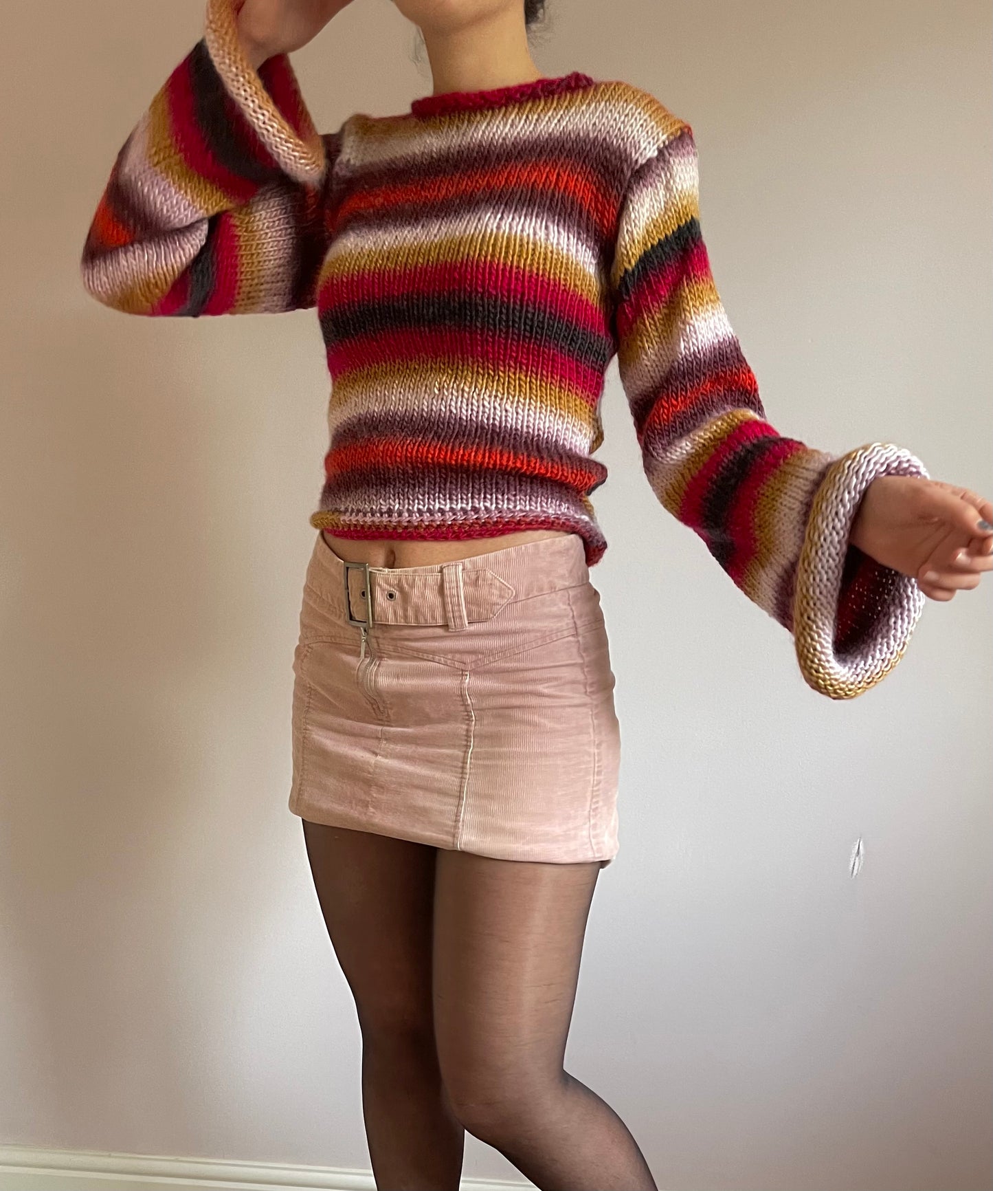 The Fusion Sweater - handmade knitted flared sleeve jumper