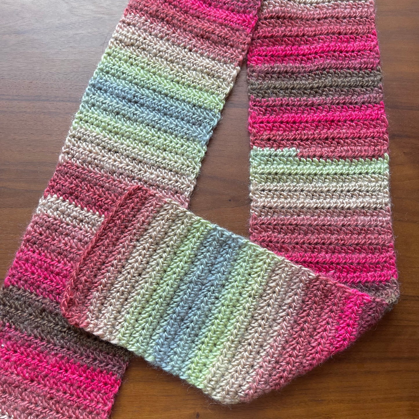 Handmade Fireburst crochet scarf