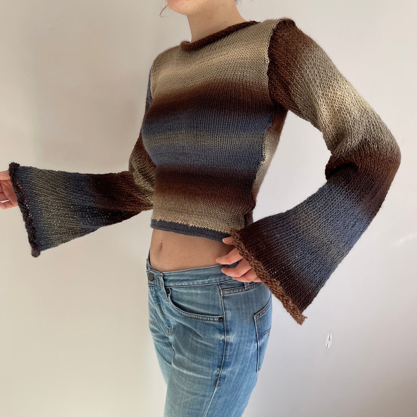 The Seashell Sweater - handmade knitted flared sleeve jumper