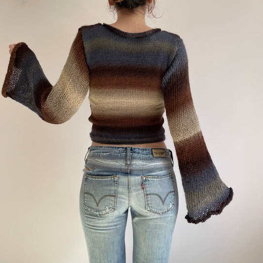 The Seashell Sweater - handmade knitted flared sleeve jumper