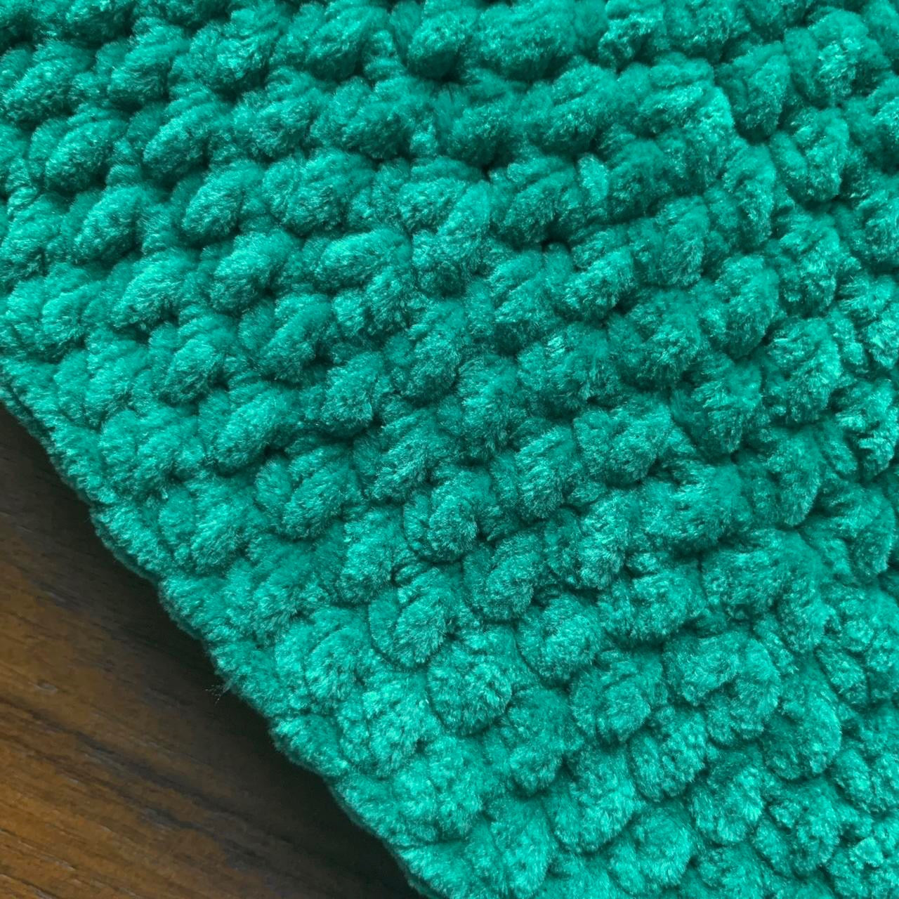 Handmade crushed velvet crochet bucket hat in sage green