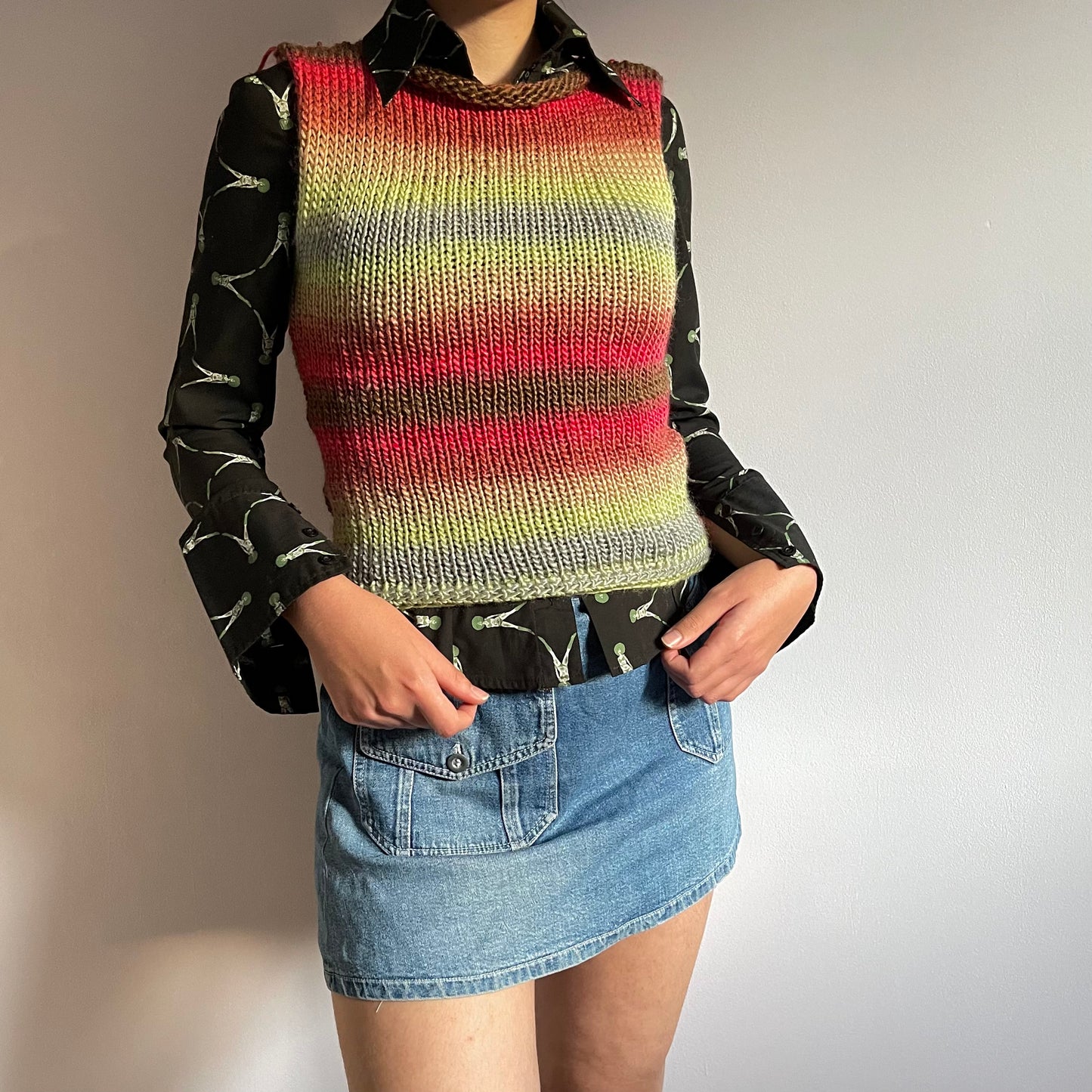The Fireburst Vest - handmade knitted sweater vest