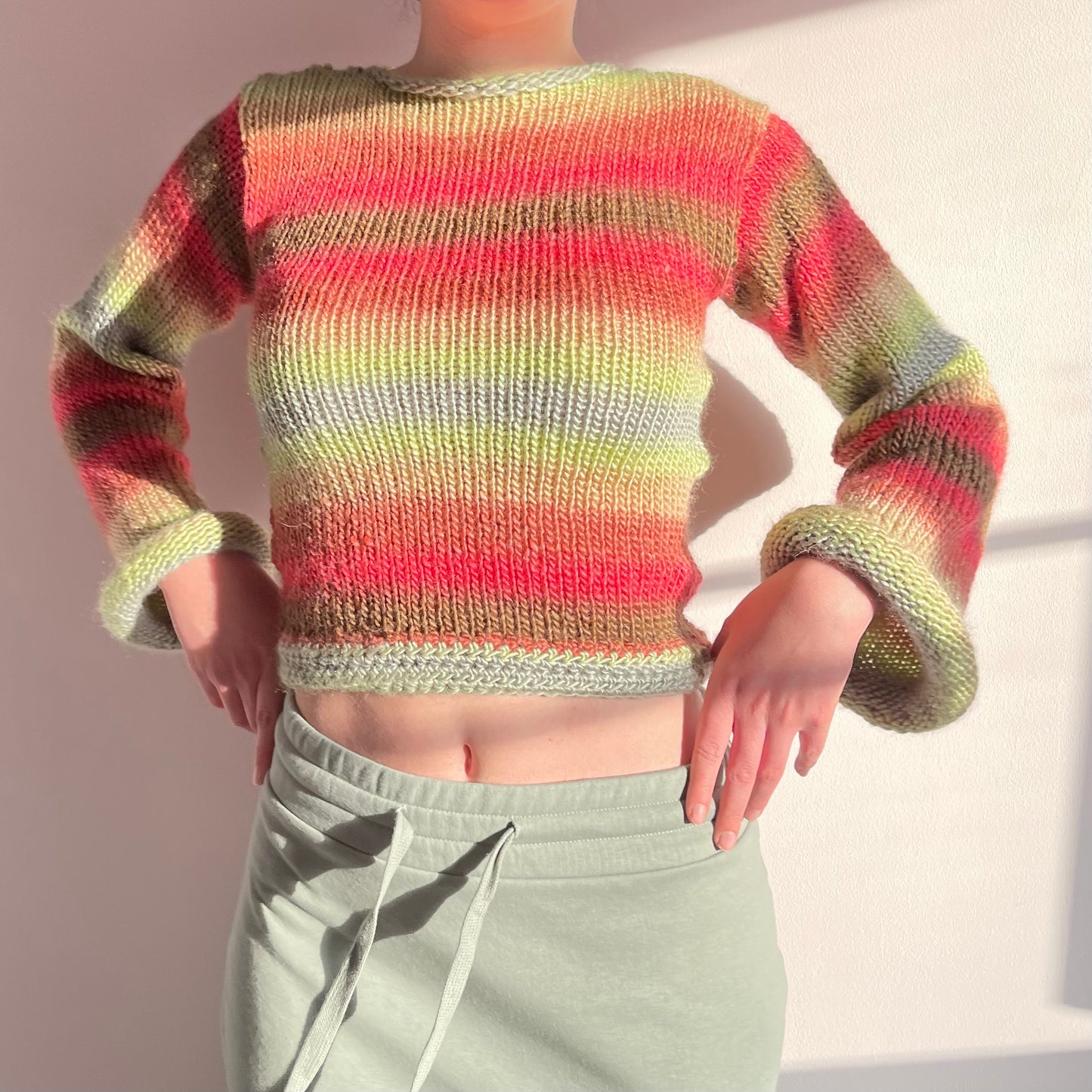 The Fireburst Sweater - handmade knitted flared sleeve jumper